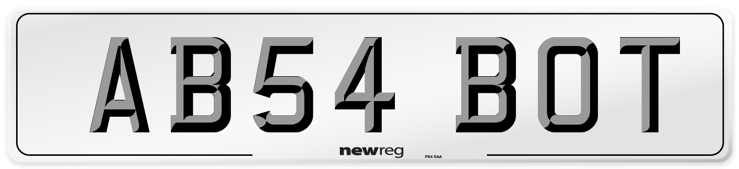 AB54 BOT Number Plate from New Reg